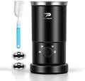Electric Milk Frother and Steamer - 4-in-1 Automatic Coffee Steamer Frother with 10.5OZ (300ML) Capacity, Warm and Cold Foam Maker for Coffee, Latte, Cappuccino, Macchiato, and Hot Chocolate (Black) by Puldoum