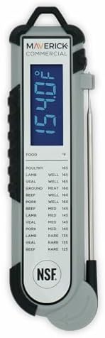 Maverick Pro‑Temp Digital Meat Thermometer PT‑100BBQ, Instant Read with Backlit Display, Oven Safe, Calibration Feature, Grill, Smoker & BBQ Temperature Probe by Maverick