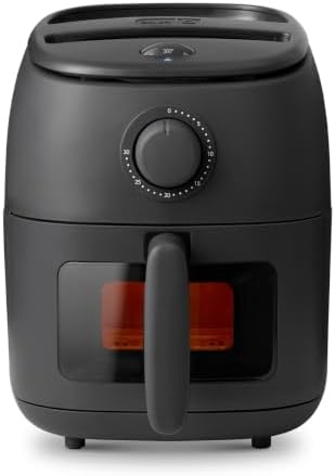 Dash 2.6QT Infrared Small Analog Air Fryer - Compact Mini Air Fryer with Ceramic Nonstick Coating, Viewing Window, Easy Dial Controls & Cool-Touch Handle - Dishwasher Safe Parts by Dash