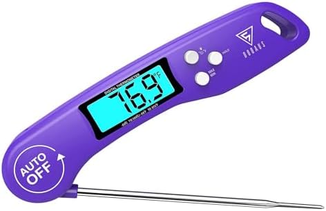 DOQAUS Meat Thermometer – Temperature Dial Thermometers for Cooking Backlight & Auto-Rotating Display, Kitchen Gadgets Essentials for BBQ Oven Grill Smoker Candy Purple by DOQAUS