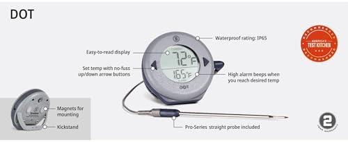 ThermoWorks DOT - Alarm Thermometer - Large Display, Dove Grey - Image 4