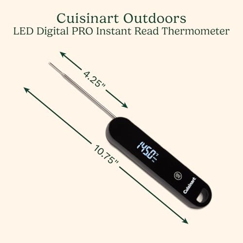 Cuisinart LED Digital Pro Instant Read Thermometer, Calibrated Ambidextrous Waterproof Meat Thermometer for Home & Grill, Lift to Wake Ultra Fast 0.6s Read Time, Home Gadget, BBQ, Smoker, Oil Fry - Image 2