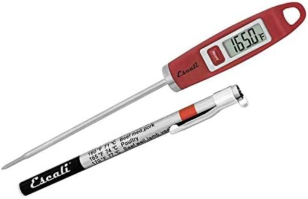 Escali DH1 Gourmet Digital Meat Thermometer with Extra Long Probe, NSF Certified, Red by Escali