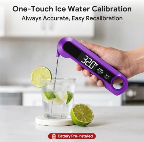 Meat Thermometer Digital,1-2S Instant Read Thermometer for Cooking, Purple - Image 5