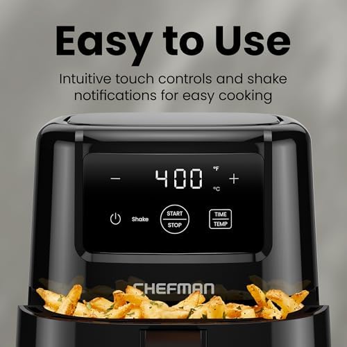 CHEFMAN 2 Qt Mini Air Fryer – Digital Space-Saving Compact Air Fryer with Nonstick and Dishwasher Safe Basket, Quick & Easy Meals in Minutes, Features Digital Timer and Shake Reminder – Black - Image 6