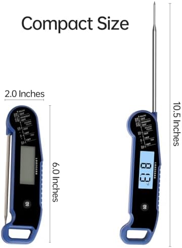 Lonicera Instant-Read Meat Thermometer, 1-Second, ±0.5°F accuracy, Blue - Image 7