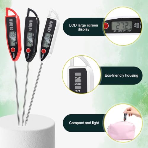 Copkim 24 Set Digital Food Thermometer Long Probe Instant, Black,White,Red - Image 3