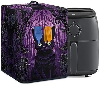 Upetstory Halloween Cat Air Fryer Cover for 5-6 qt Fryer Kitchen Appliance Cover Electric Pressure Cooker Rice Cooker Decor - Image 2
