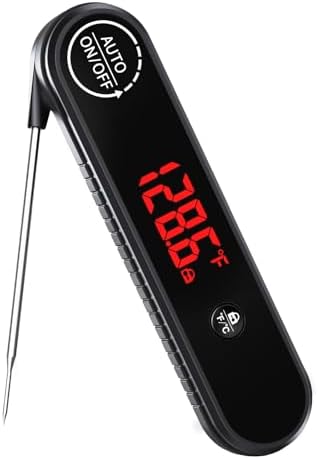 Digital Meat Thermometer, 0.3s Instant Read, Waterproof, Black by Unknown
