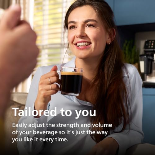 Philips 2200 Series Fully Automatic Espresso Machine, Classic Milk Frother, 2 Coffee Varieties, Intuitive Touch Display, 100% Ceramic Grinder, AquaClean Filter, Aroma Seal, Black (EP2220/14) - Image 6