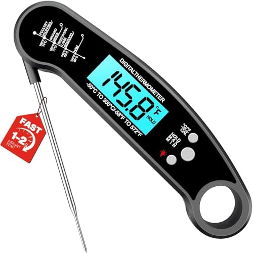 Meat Thermometer, Food Thermometer for Cooking, Matte Black by ONFIKY
