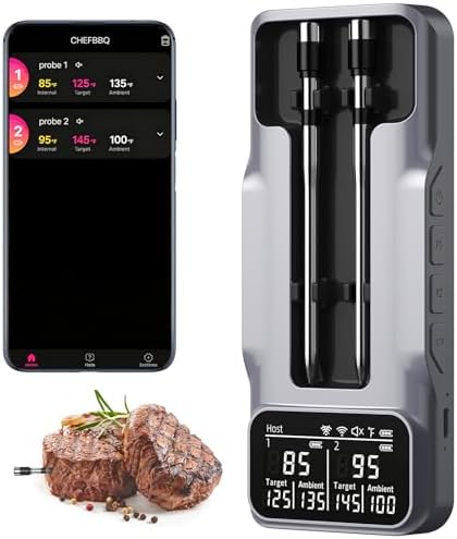 Wireless Meat Thermometer Digital, 800FT Bluetooth Food Thermometer by SmartCookingSimplerLife