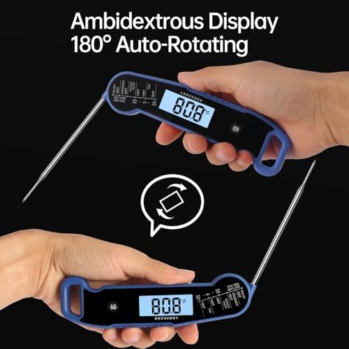 Lonicera Instant-Read Meat Thermometer, 1-Second, ±0.5°F accuracy, Blue - Image 4