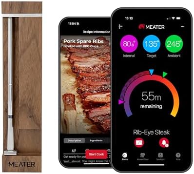 MEATER Pro Smart Meat Thermometer, Walnut, Bluetooth, 1000°F, Long Range by MEATER