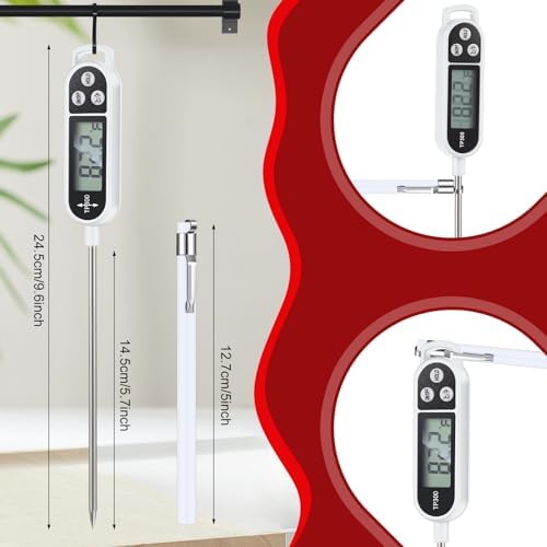 Copkim 6 Pcs Food Thermometer Instant Read Probe BBQ,White - Image 2