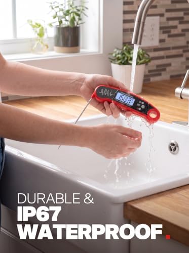 Meat Thermometer Digital, Instant Read Food Thermometer, Red - Image 4