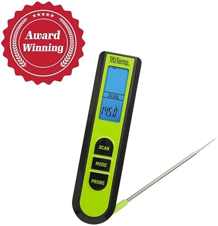 Taylor TruTemp Dual Instant Read Infrared Meat and Food Thermometer, Digital for Cooking, IPX5 Splash Proof Design, Plus Meat Probe for BBQ, Kitchen, Smoker, and Grilling, Green - Image 2
