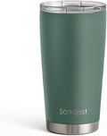 SANDJEST Dark Green Tumbler 20oz Stainless Steel Double Wall Vacuum Insulated, Green Travel Coffee Cup, Gifts for Men Women Birthday Christmas by SANDJEST