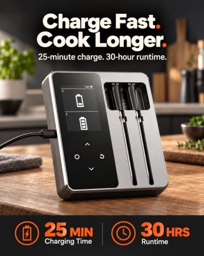 Wireless Meat Thermometer, 2 Probes, Smart Base, 6 Sensors - Image 5