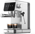 AMZCHEF 20 Bar Compact Home Espresso Coffee Machine, Metallic Silver by AMZCHEF