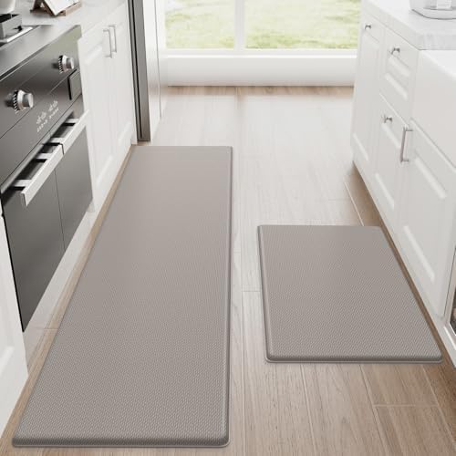 StepRite Kitchen Mats for Floor, 2-Piece Anti-Fatigue Kitchen Rugs, Khaki by Bringcushiontoyourlife