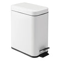 mDesign 5 Liter Rectangular Small Steel Step Trash Can Wastebasket, Garbage by mDesign