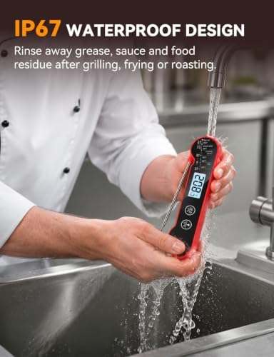 Meat Thermometer Digital, 1 Sec Instant Read, IP67 Waterproof, Backlit - Image 6