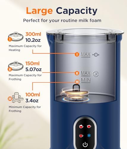 Spacekey 4-in-1 Electric Milk Frother, Mute Mode, 10.1oz Foam Maker - Image 5