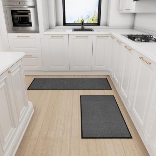 SUMLANS Kitchen Mat 1 PCS, Cushioned Non Slip Rugs for Kitchen Floor, Absorbent Runner Comfort Standing Mats Washable for Kitchen, Office, Home, 17.3"x30" (Black) - Image 4