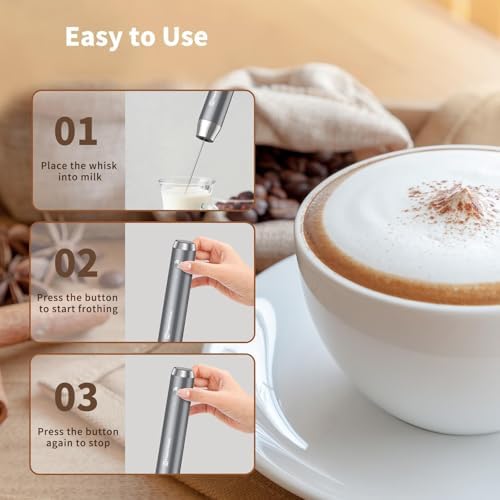 Maestri House LunaFro Rechargeable Milk Frother,Stand & 2 Detachable Whisks - Image 5