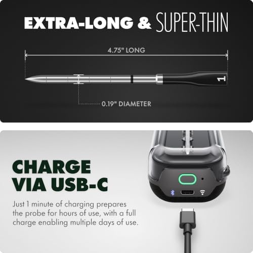 CHEF iQ Sense | Smart Wireless Meat Thermometer | Ultra-Thin Probe | WiFi Unlimited Range | 1000°F Heat Safe | 5 Sensors | BBQ, Grill, Oven, Smoker, Air Fryer | Gen3 - Image 5