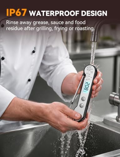 Meat Thermometer Digital, 1 Sec Instant Read, IP67 Waterproof, Backlit - Image 6