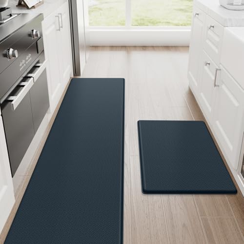 StepRite Kitchen Mats for Floor, 2-Piece Anti-Fatigue Rugs, Dark Charcoal by Bringcushiontoyourlife