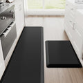 StepRite 1-Inch Kitchen Mats for Floor, 2-Piece Anti-Fatigue Rugs, Black by Bringcushiontoyourlife