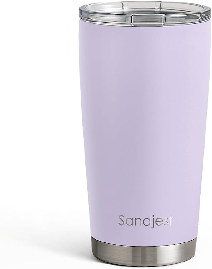 SANDJEST Purple Tumbler 20oz Stainless Steel Double Wall Vacuum Insulated, Travel Coffee Cup, Gifts for Men Women Birthday Christmas by SANDJEST