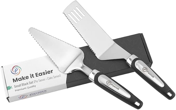 Pie Server Spatula and Cake Cutter Slicer, Stainless Steel Set by Paxnok
