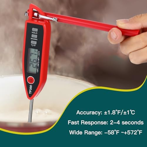 Copkim 10 Set Digital Food Thermometer Long Probe Instant,Red - Image 6