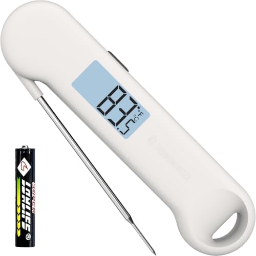 0.5 Sec Instant Read Outdoor Fryer Thermometer Digital, White by ThermoMonster
