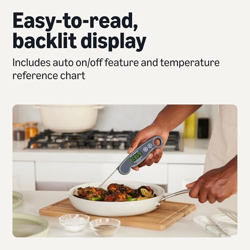 Amazon Basics Instant Read Digital Meat Thermometer, 2-3 Second Response, -58 to 572°F, Backlit Display, Water-Resistant IP66, for Kitchen and Grilling - Image 4