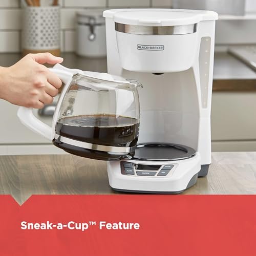 BLACK+DECKER CM1160W-1 CM1160W 12-Cup Programmable Coffeemaker, White/Stainless Steel - Image 2