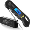 Instant Read Meat Thermometer, Fast & Accurate Digital Food Thermometer with Backlight, Waterproof & Magnet for Grilling, Cooking, BBQ, Smoker, Baking, and Candy Making (Black) by TRAUSI