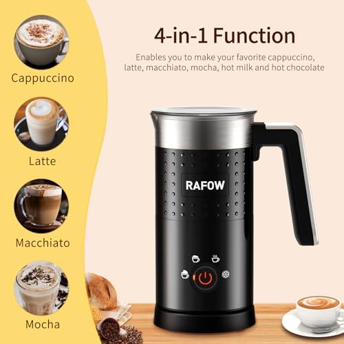 5 in 1 Electric Milk Frother: 16.9oz/500ml Large Capacity Dishwasher Safe Milk Steamer for Hot & Cold Milk Froth - Automatic Milk Frother & Warmer for Latte, Cappuccinos, Macchiato, Hot Chocolate - Image 2