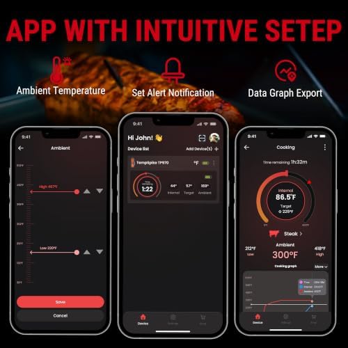 TempPro TempSpike 600ft Wireless Meat Thermometer with Ultra-Thinner Probe - Image 5