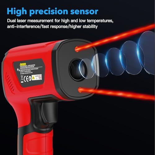 Infrared Thermometer Temperature Gun -40℉~2912℉, 50:1 Pyrometer Digital High IR Temp Thermometer Gun for Industrial Furnace Kiln Foundry Metal Casting Welding HVAC - Image 3