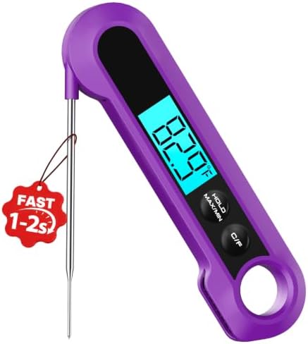 Meat Thermometer Digital,1-2S Instant Read Thermometer for Cooking, Purple by Unknown