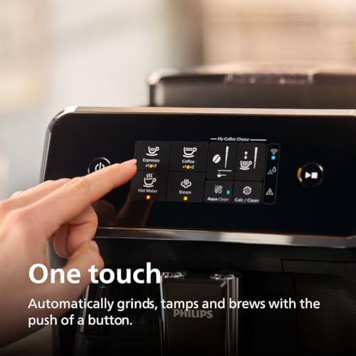 Philips 2200 Series Fully Automatic Espresso Machine, Classic Milk Frother, 2 Coffee Varieties, Intuitive Touch Display, 100% Ceramic Grinder, AquaClean Filter, Aroma Seal, Black (EP2220/14) - Image 3