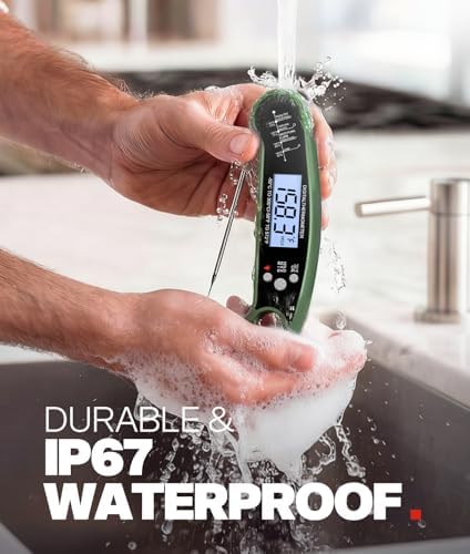 Instant Read Meat Thermometer Digital, Food Thermometer for Cooking, Green - Image 4