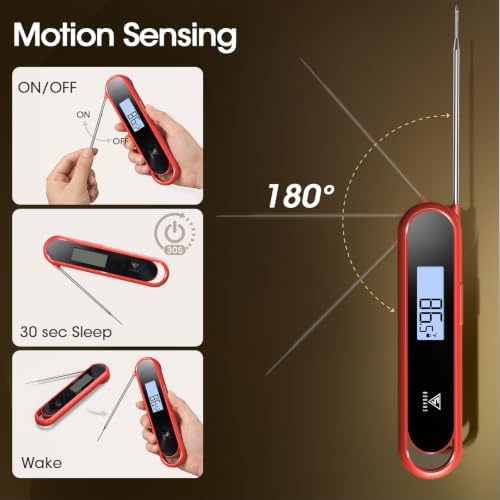 DOQAUS 0.5 Sec Instant Read Meat Thermometer Digital for Cooking, Red - Image 5