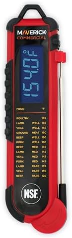 Maverick PT-100 Pro-Temp Commercial Smoker BBQ Probe Meat Thermometer, 5-Inch, Red by Maverick