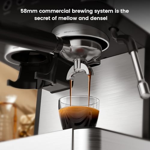 (2026 Upgrade) Espresso Machine with Grinder, Expresso Coffee Machines with Built-in Anti-Clog Coffee Grinder/Milk Steam Wand/Frother, Expresso Machines for Home Perfect Cappuccino & Latte-Gloss Black - Image 2
